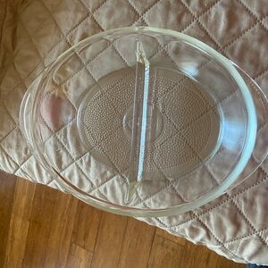 Glass Divided Oval Relish/Pickle Tray by Glassbake.